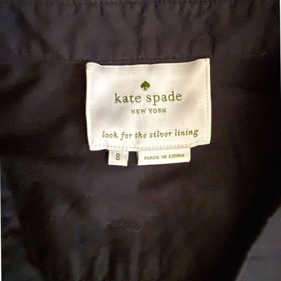 Kate Spade Black Button Down Front 3/4 Sleeve Shirt Dress Size 8 - Picture 10 of 13